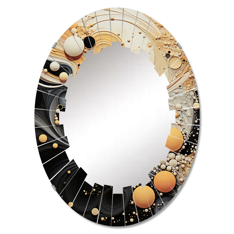 Drover - Miroir mural moderne ovale, 36 po x 24 po