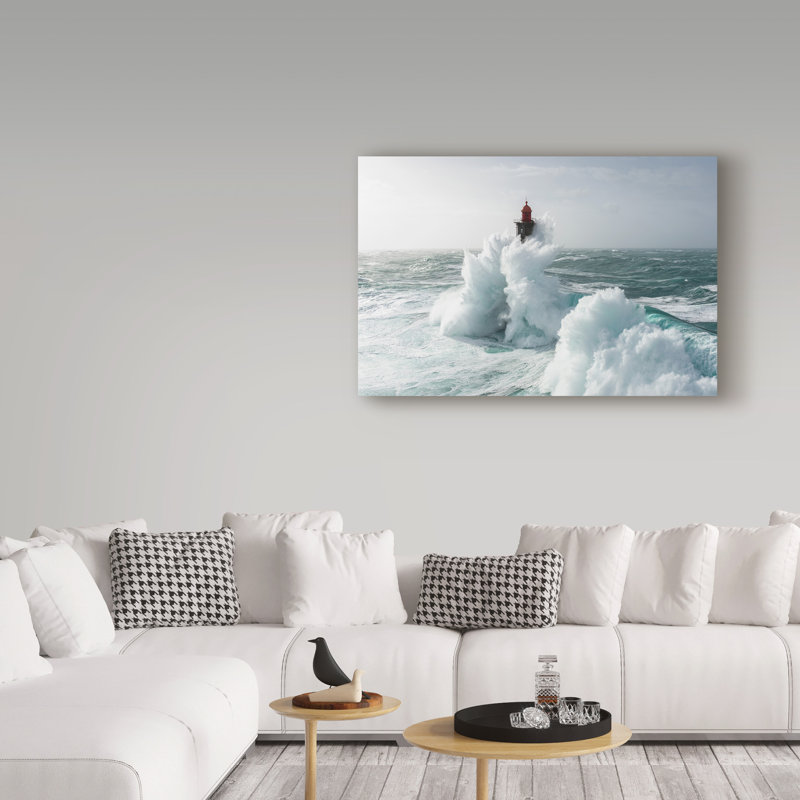 Hockman «20m Waves Against the Lighthouse», reproduction de photo sur toile tendue, H 16 po x l 24 po