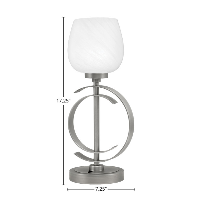 Waldene Stainless Steel Table Lamp, Graphite, White