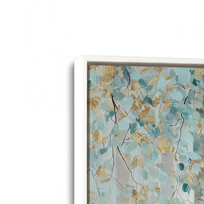 Ensemble de 3 impressions «Whispers of Birch», 16 po x 16 po, Cadre flottant blanc opaque