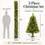 3-Piece Pre-Lit Christmas Tree and Garland Set with 210 Warm White LEDs