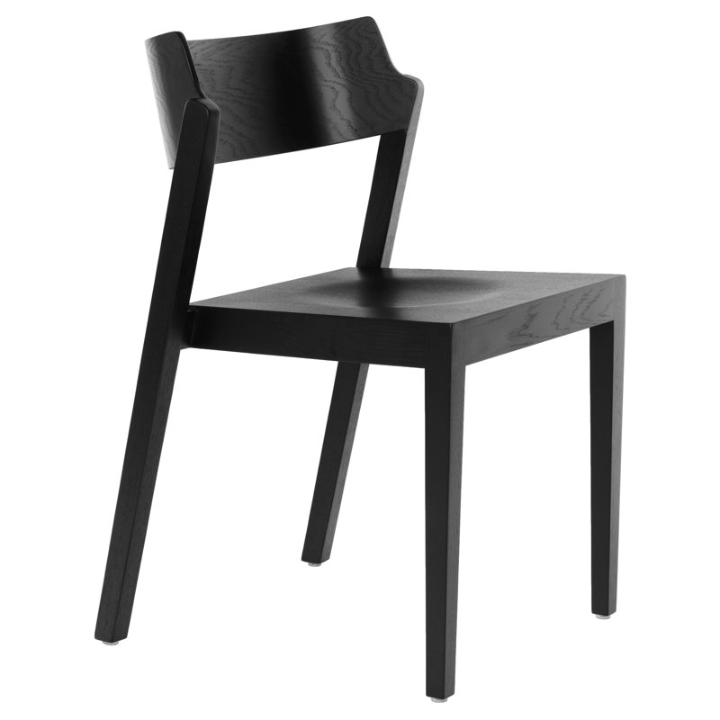 Chaise d'appoint empilable en bois massif, Noir