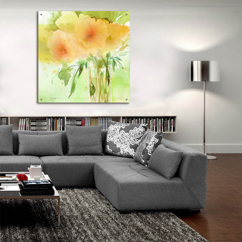 «Verdant Bouquet» par Sheila Golden, art mural en verre acrylique, H 36 po x l 36 po x P 0,2 po