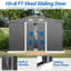 10X8 FT Outdoor Storage Shed,  Metal Foundation & Lockable Doors, Tool Shed For Garden, Patio, Backyard, Lawn