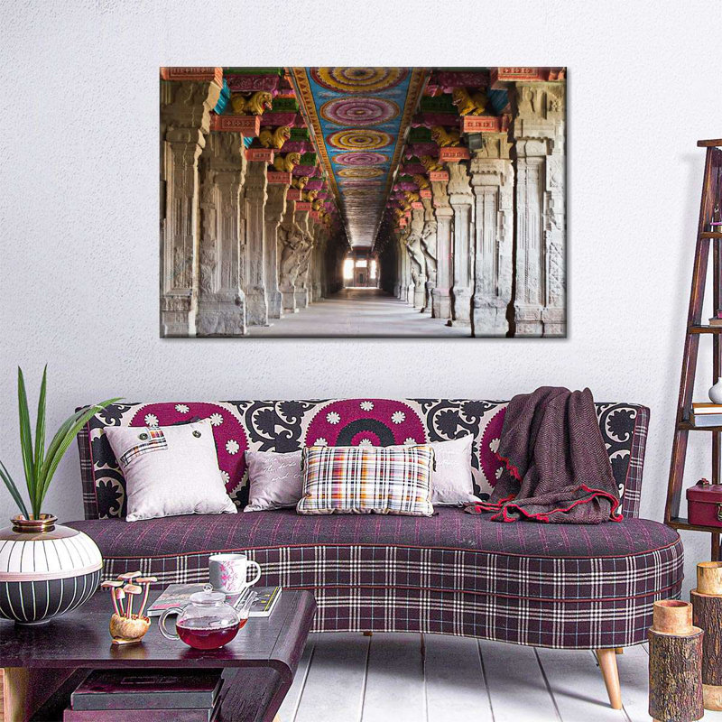 Impression sur toile, colonnes du temple Meenakshi, H 32 po x l 48 po x P 1,25 po