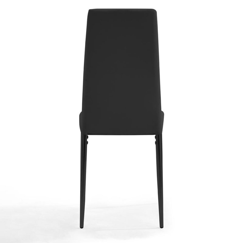 Dannah 48cm H Upholstered Upholstered Back Side Chair, 6, Black, Black