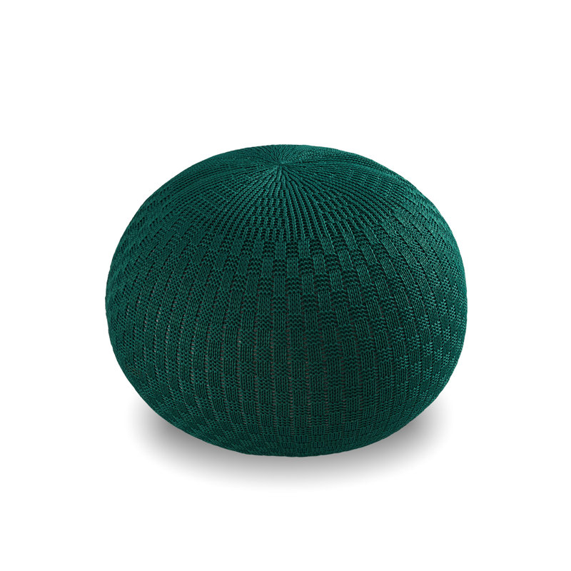 Upholstered Pouf, Navy Polypropylene/Olefin