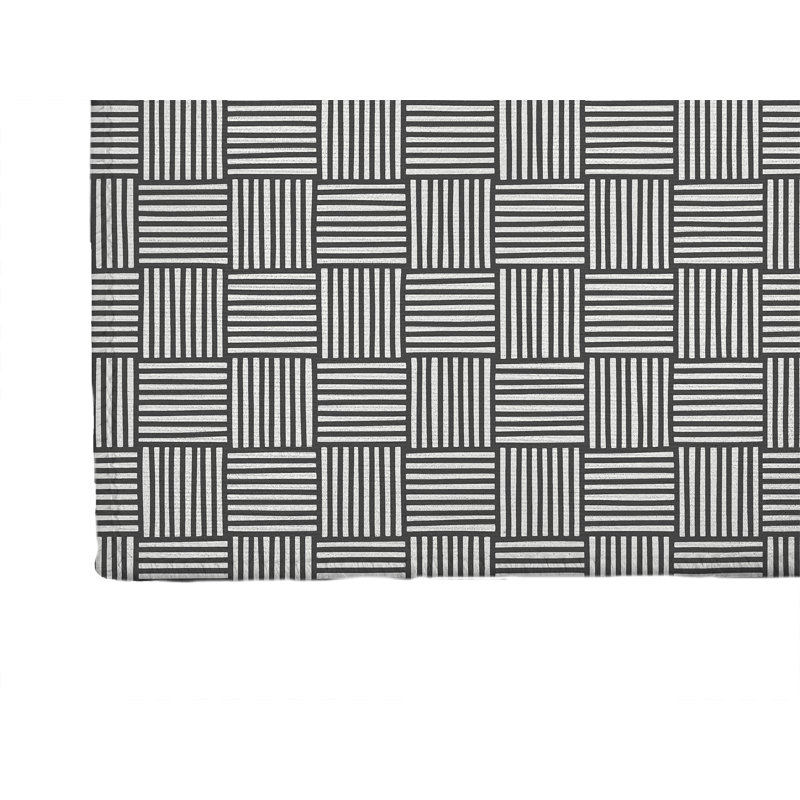 Gridblocked Kids Play Mat, Rectangle 36" x 60", Ivory/Charcoal