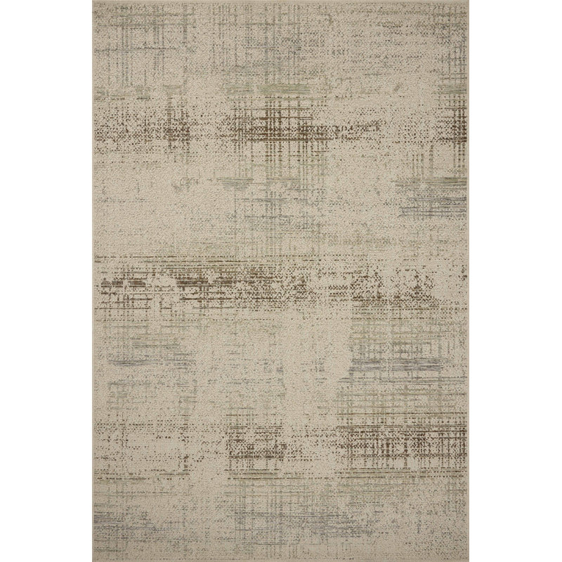 Loloi Saylor Ivory / Fog Indoor/Outdoor Area Rug, Rectangle 9'2" x 13'