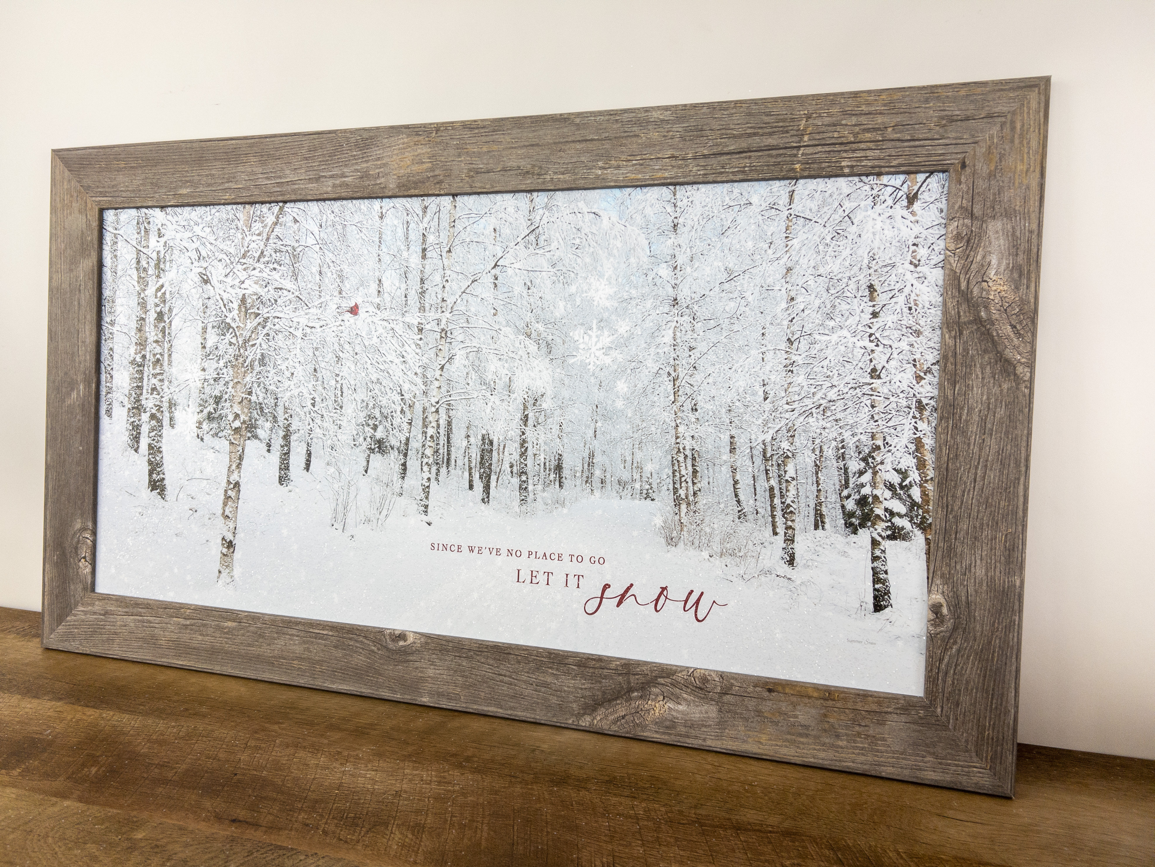 Millwood Pines Let It Snow Birch Winter Trees Cardinal - Picture Frame ...