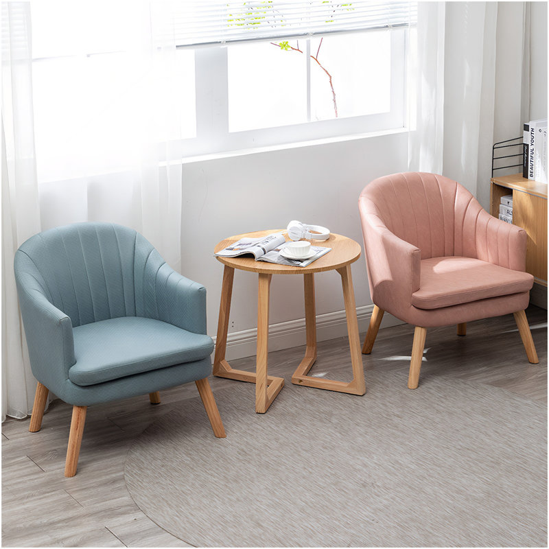 Table de bout ronde 24 po, canapé de style Mid-Century moderne avec pieds en forme de V, petite table basse pour petit salon, table de chevet pour chambre à coucher, naturel