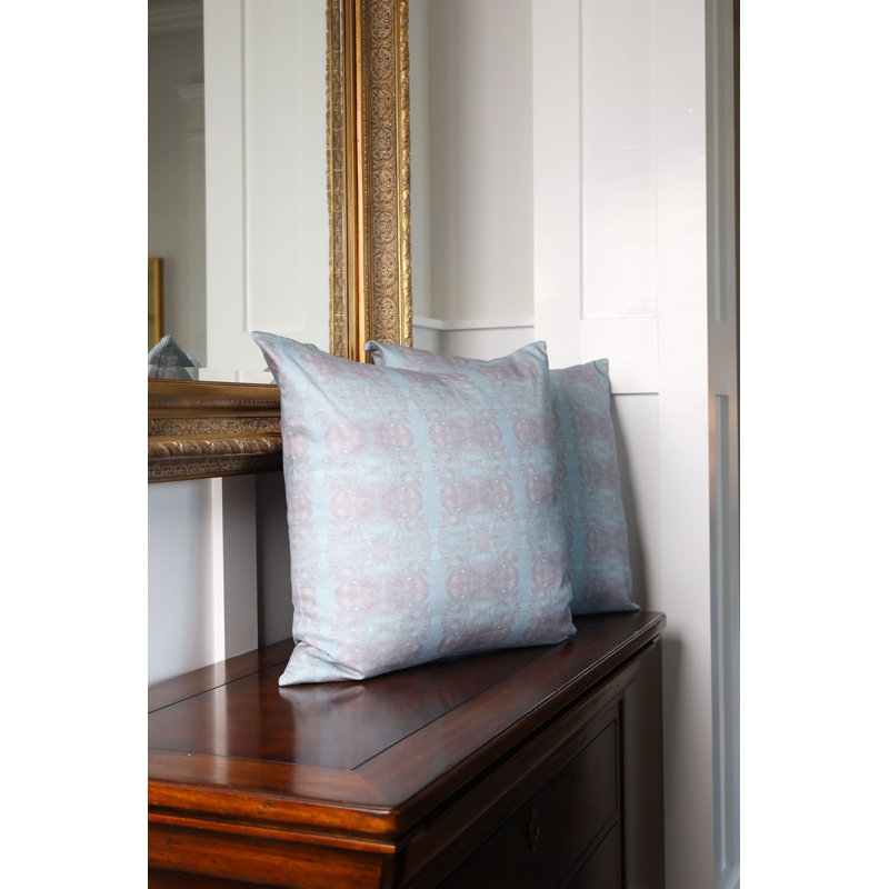 Centerpiece Square Pillow Cover & Insert, 22"H x 22"W, Blue Hydrangea Geometric
