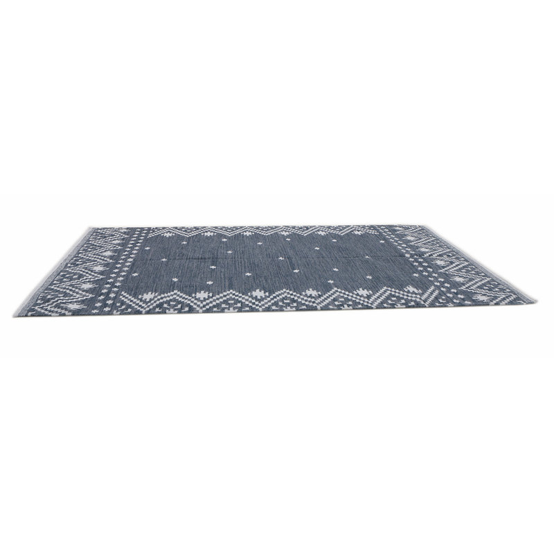 Moroccan Area Rug in Dark Navy, Rectangle 10' x 14'