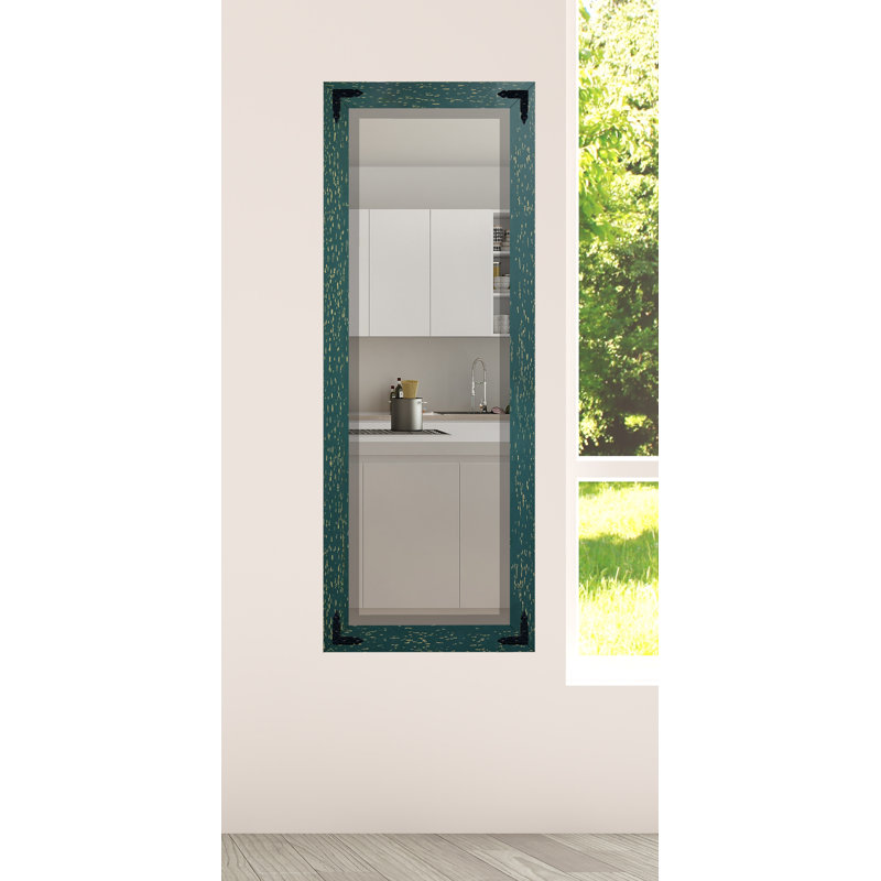 Miroir pleine grandeur biseauté, H 63 po x l 25 po, Vert mer