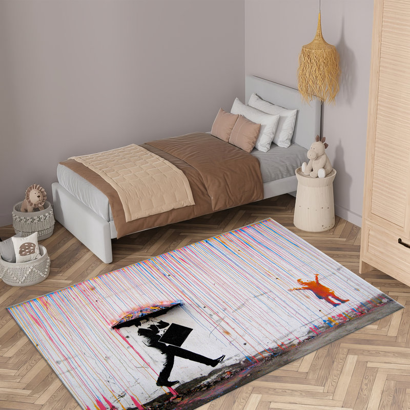 Floral-Themed Printed Goblen Fabric Rug with Vibrant Color Palette for a Rich and Aesthetically Pleasing Addition to Your Living Space