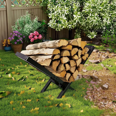 56.9cm W Iron Log Rack