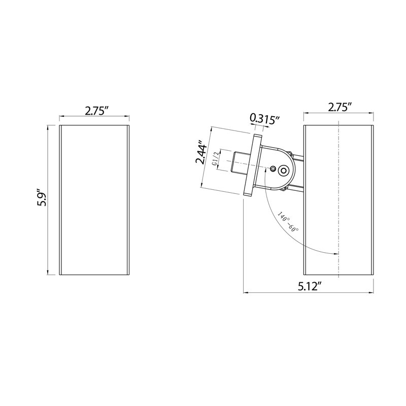 Pomme de douche à pluie réglable 1,8 GPM GPM avec autonettoyant, Blanc, Complet/standard, Carré