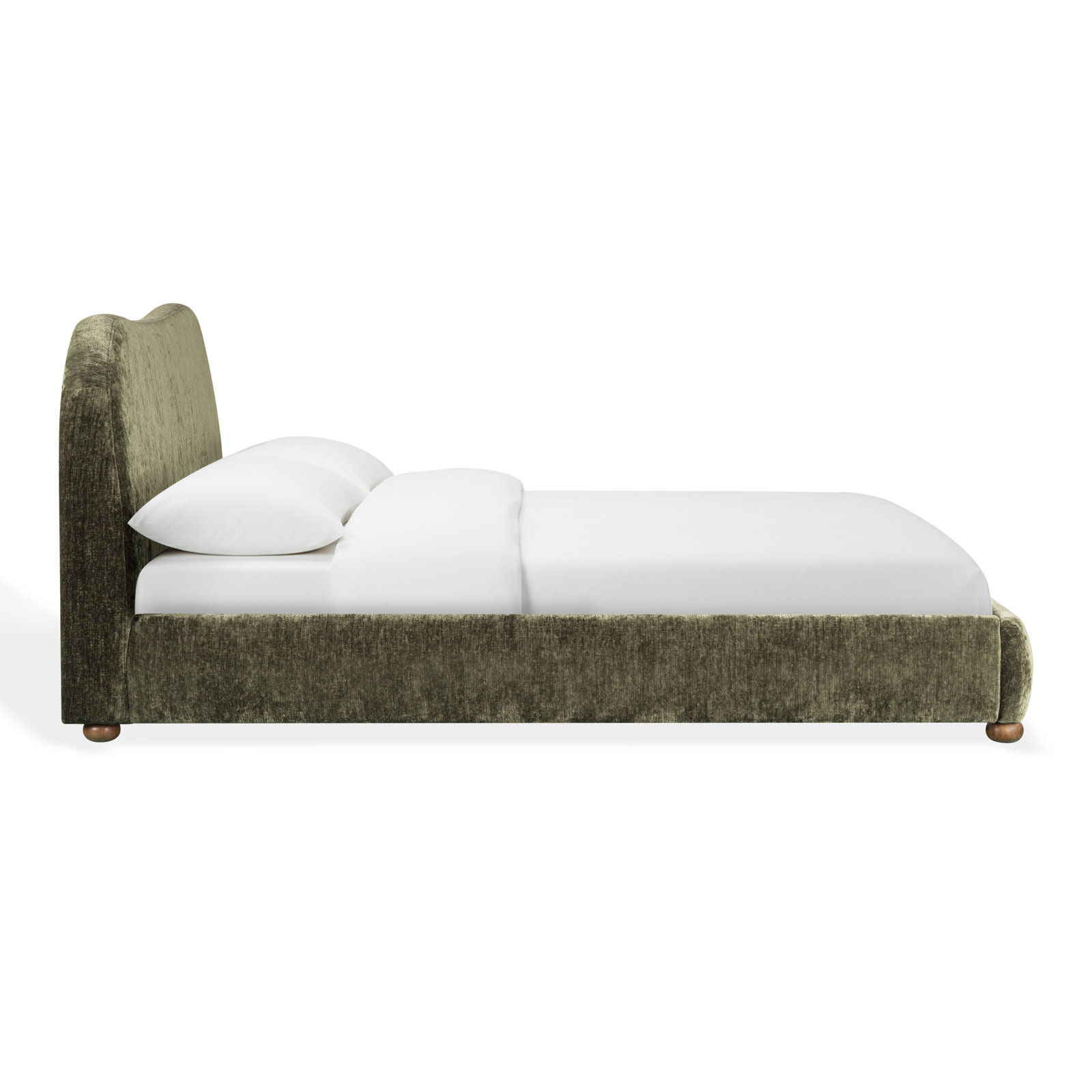 Liza Upholstered Bed, Queen, Dark Green Chenille