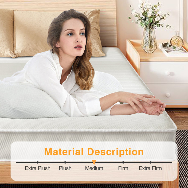 Twin White Gel Memory Foam Innerspring Sofa Bed Mattress