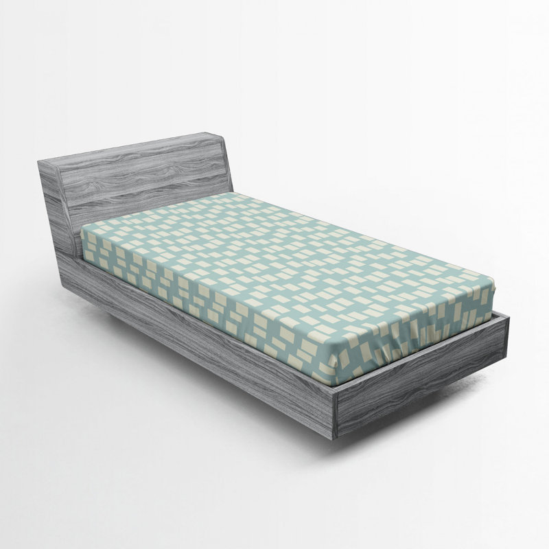 Microfiber Geometric Fitted Sheet, Twin Fitted Sheet