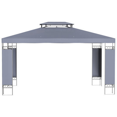 Pavillon de jardin à double toit en acier idéal pour les jardins et les terrasses: rehaussez votre oasis extérieure