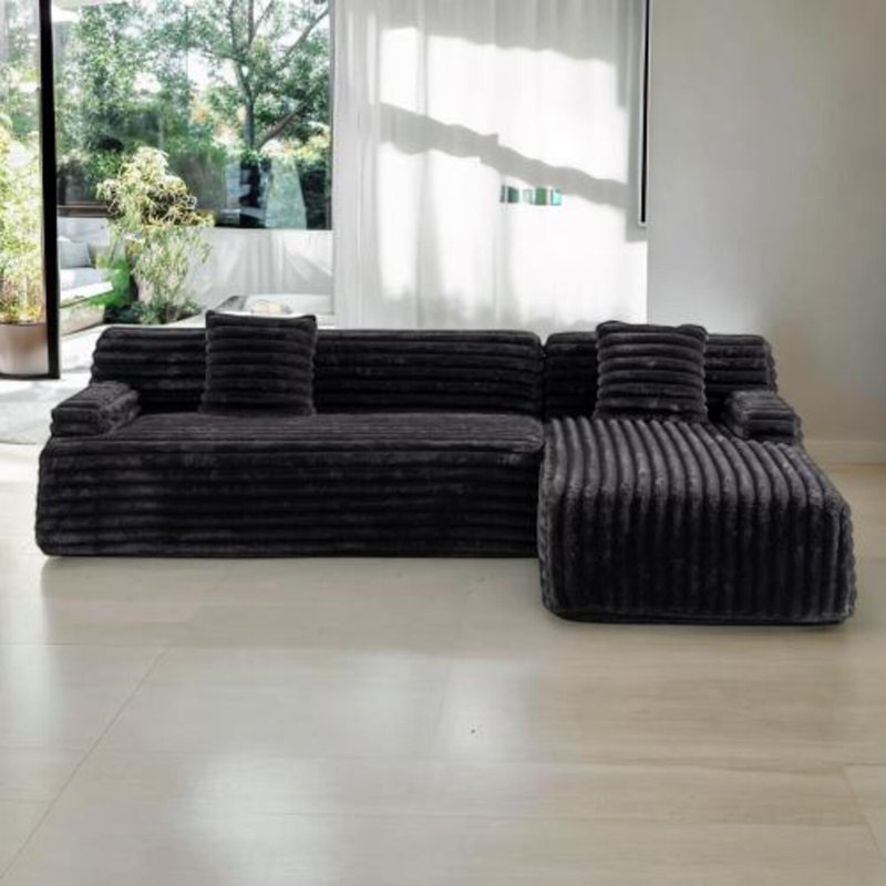 Canapé modulaire Boneless Polyvalent, Noir, noir, noir, noir