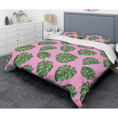 Coastal Polyester Twill Floral Duvet Cover