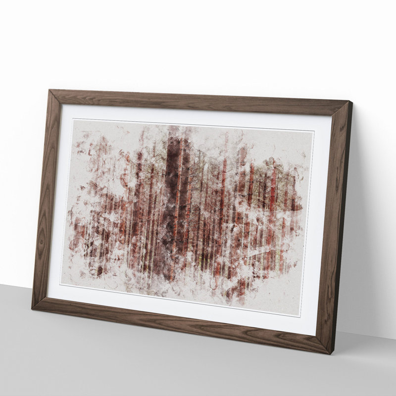 Autumn Forest Vol.7 - Picture Frame Graphic Art, 65cm H x 90cm W x 2cm D, Walnut