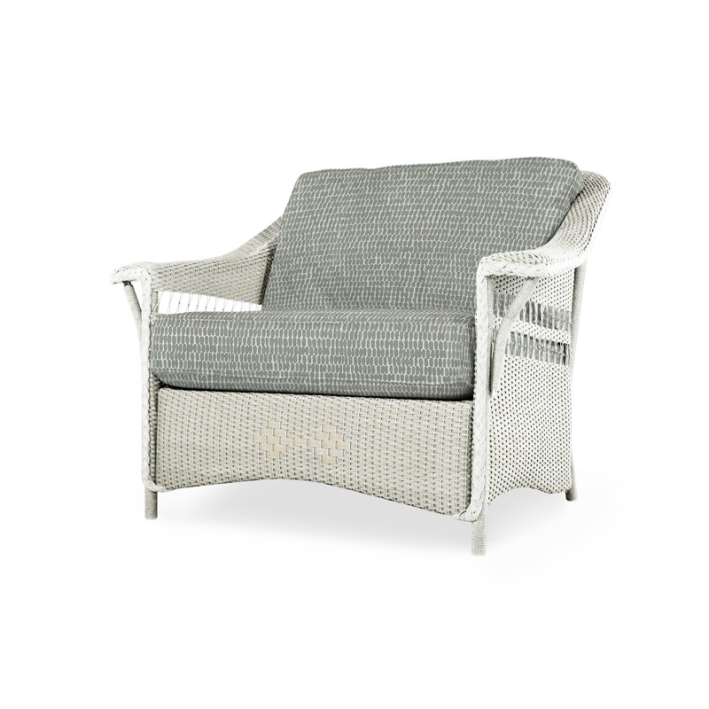 Nantucket Outdoor Lounge Chair, Serene Ocean, Antique White