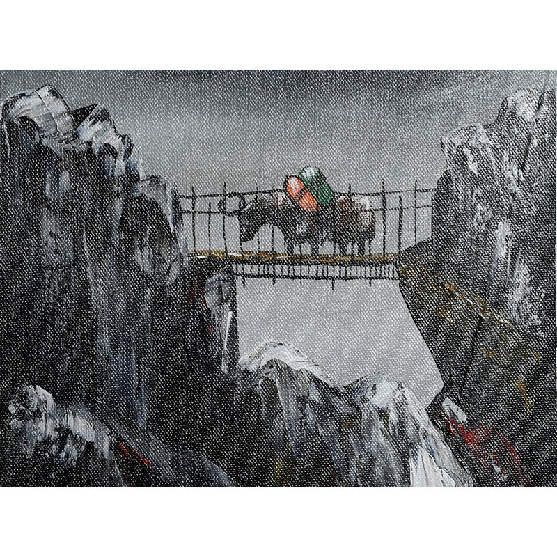 Poignée Mount Everest avec eau douce | Peinture à l'huile sur toile