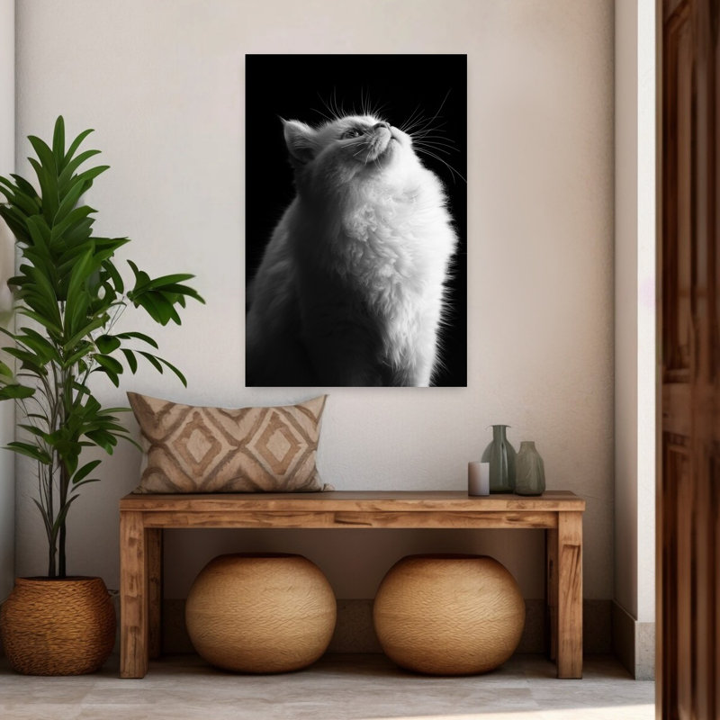 Art contemporain abstrait blanc et noir, H 48 po x l 32 po