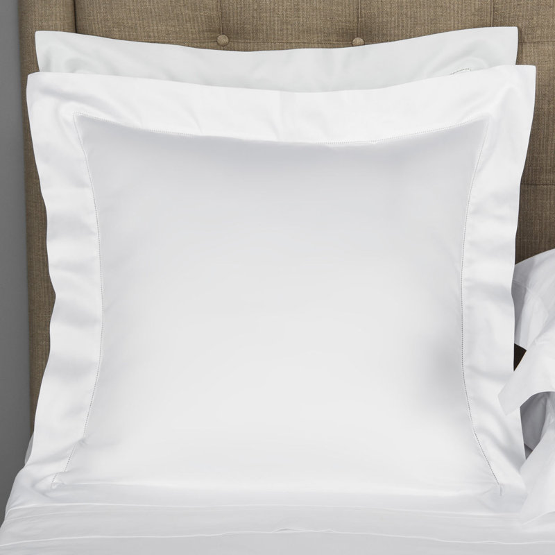 Single Ajour Pillow Sham, White, Euro
