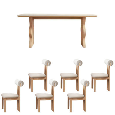 Wavy feet sintered stone dining table set