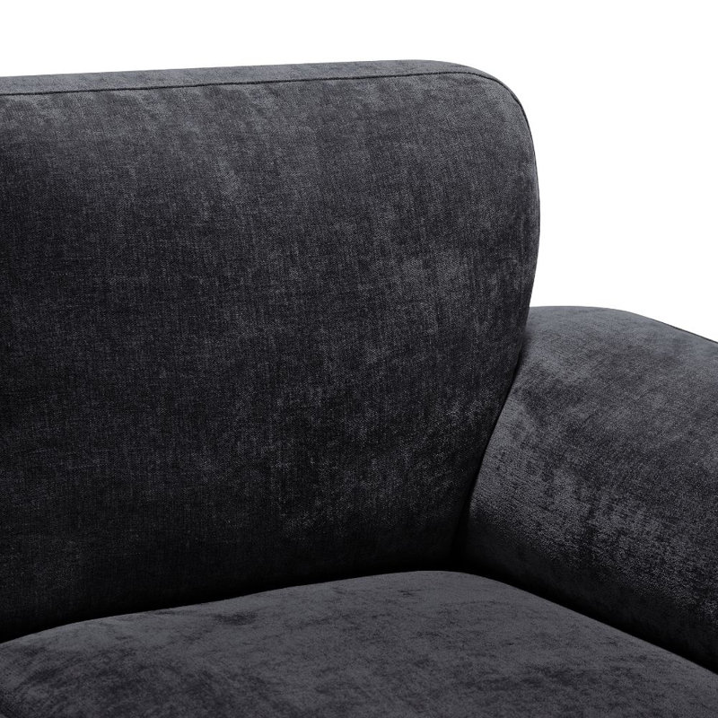 Debborah 3 Seater Chenille Sofa, Black