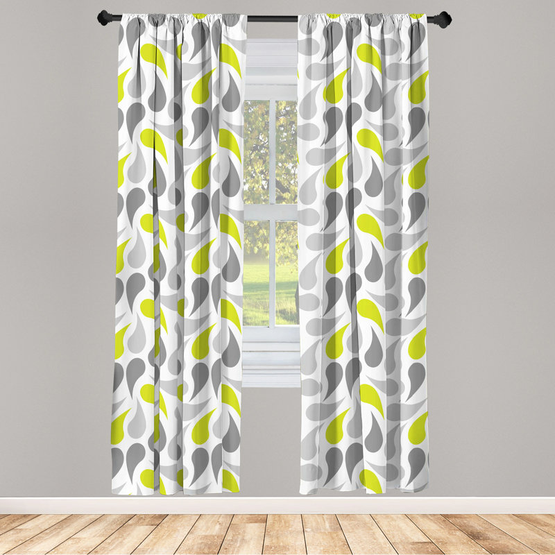 Paisley Room Darkening Rod Pocket Curtain Panel, 28" x 84", Green