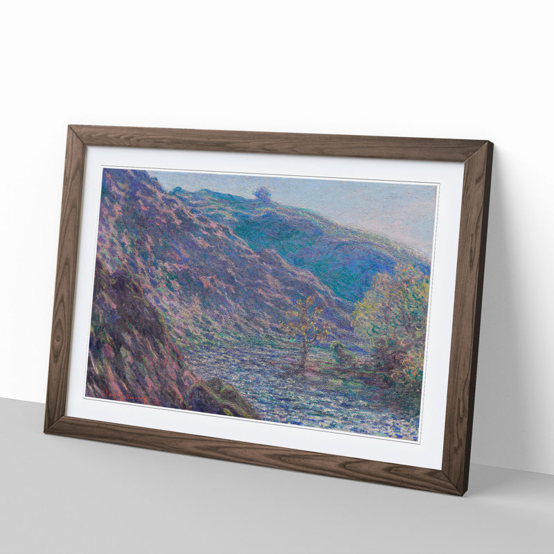 The Petite Creuse River by Claude Monet - Picture Frame Painting, 48cm H x 65cm W x 2cm D, Walnut Framed