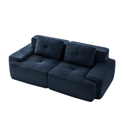 80.3" Wide Modern 2-Seater Corduroy Sofa with Extra Deep Seats and High-Resilience Foam