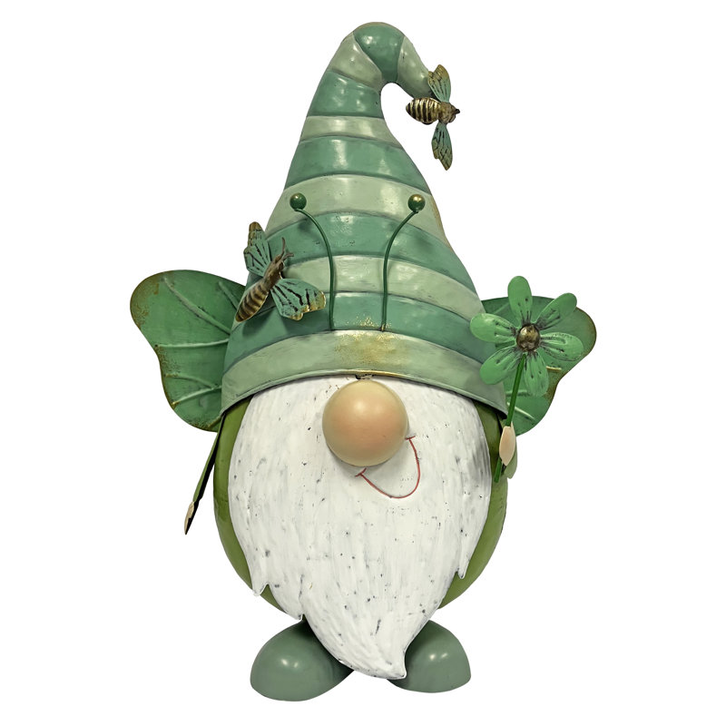 Statue de jardin verte gnome volant