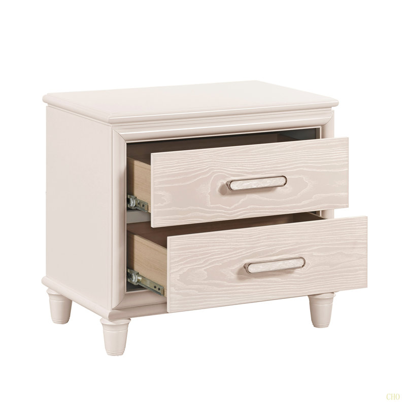 Table de chevet moderne à deux tiroirs avec ports USB