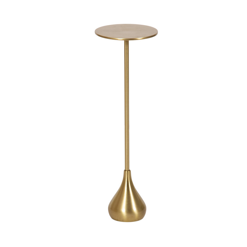 Modern Round Metal Drink Table, Gold