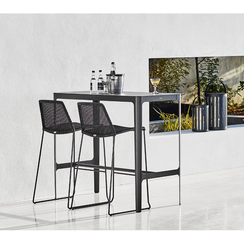 Breeze 29.6" Patio Bar Stool, Black