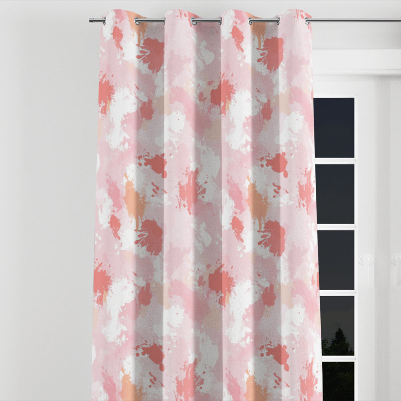 Abstract For Teenagers Room Darkening Curtains - Airy Baja Grommet Curtain - 1 Panel, 52" W x 84" L, Silver Grommets