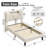 Couvertt Upholstered Bed with Charging Station, Storage Platform Bed with LED Light, Low Profile Bed with Adjustable Headboard，Modern Twin Bed-167238918-158004815