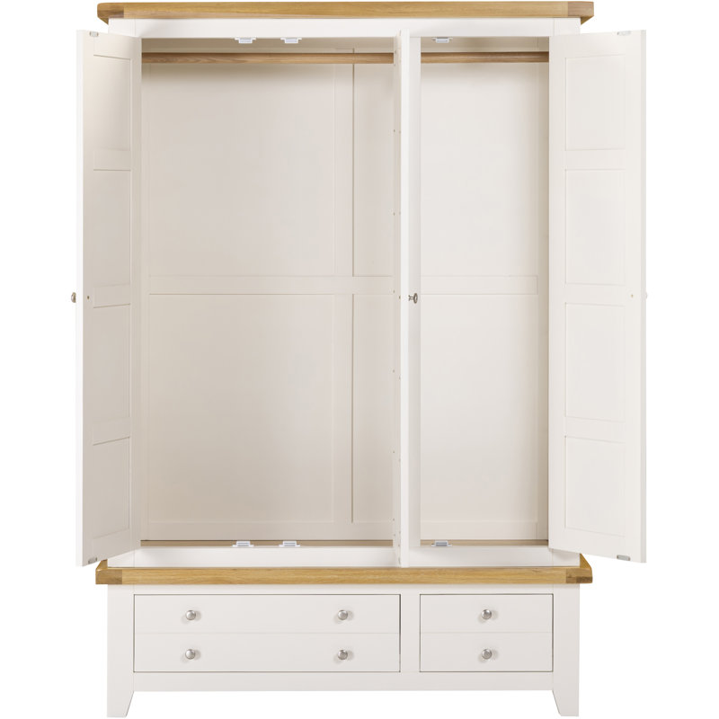 3 Door Wardrobe, Ivory