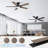 42" 5 - Blade Smart Outdoor Indoor Black Ceiling Fan with LED Lights, Remote, Voice Control via Alexa, Dimmable, Quite DC Motor-1201958903-1201958890