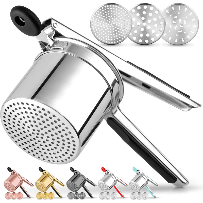 Zulay Kitchen Premium Large 15oz Potato Ricer With 3 Interchangeable Discs