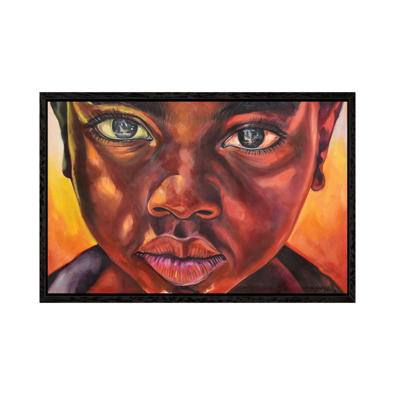 Vision Of Hope by Damola Ayegbayo - Print on Canvas, 66.04cm H x 101.6cm W x 3.81cm D, Black Framed