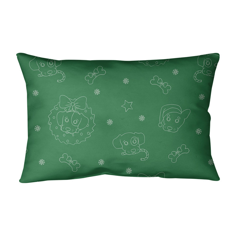 Coussin lombaire pour chiens de noël, Vert