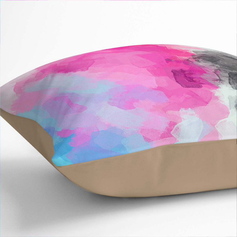 Collisions Of Colour Abstract Square Throw Cushion, 40 x 40 cm, Stone