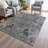 Machine Washable Indoor/Outdoor Xhevrie Pewter Rug-514606006